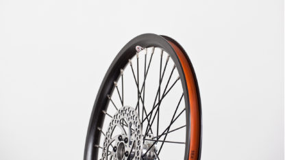 Set 16 inch STRIDA zwart aluminium velgen met remschijven en achtertandwiel (zonder banden) - 448-16-black-set brakediscs freewheel - wiel - wielen