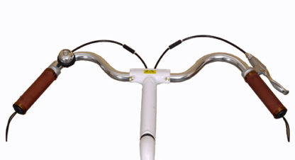 STRIDA Moustache / M-steer HANDLE BAR KIT: Silver M-bar, with brown leather grip,silver brake lever and brake cables - en - ST-MHB-001 - steer - strida