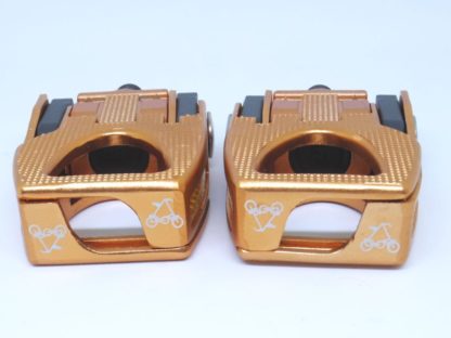 Copper colored aluminium STRIDA folding pedals - Bicycle pedals - Folding pedals - Pedals - ST-PDS-003