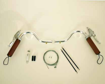 STRIDA M-Lenker (Moustache Lenker) Kit mit braunen Ledergriffen, Aluminium-Bremshebel und Bremszügen - Fahrradlenker - ST-MHB-001 - strida