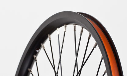 Front 18-inch STRIDA Rim Black Aluminium wheel - 448-18-spoke-black-front - Wheel - Wheels