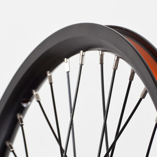 16 pouces roue à rayons avant STRIDA en aluminium (noir) - 448-16-spoke-black-front - frein - Roue