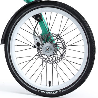 18-inch White Aluminium STRIDA Wheel Rim set with brake discs / freewheel assembled (without tires) - 448-18-white-set brakediscs freewheel - Wheel - Wheels