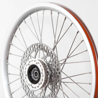 Set 18 inch STRIDA zilver aluminium velgen met remschijven en achtertandwiel (zonder banden) - 448-18-silver-set brakediscs freewheel - wiel - wielen