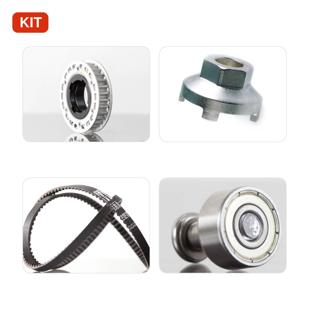 Aandrijfset (freewheel, riem en gereedschap)
