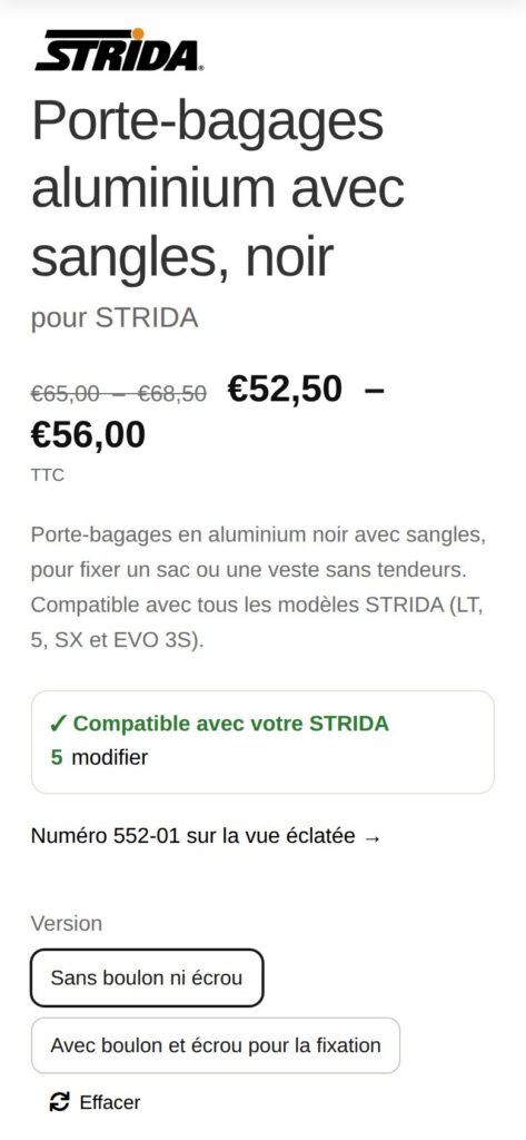 « Compatible avec votre STRIDA 5 »