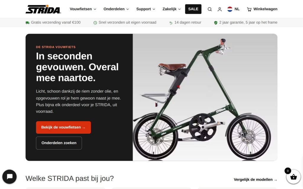 De nieuwe homepage