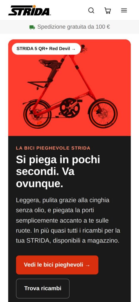 The site in Italian