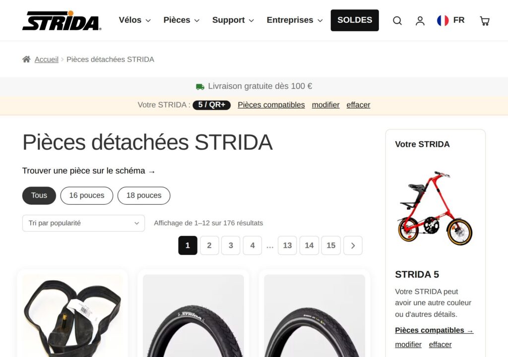 Votre modèle en haut et dans la colonne de droite
