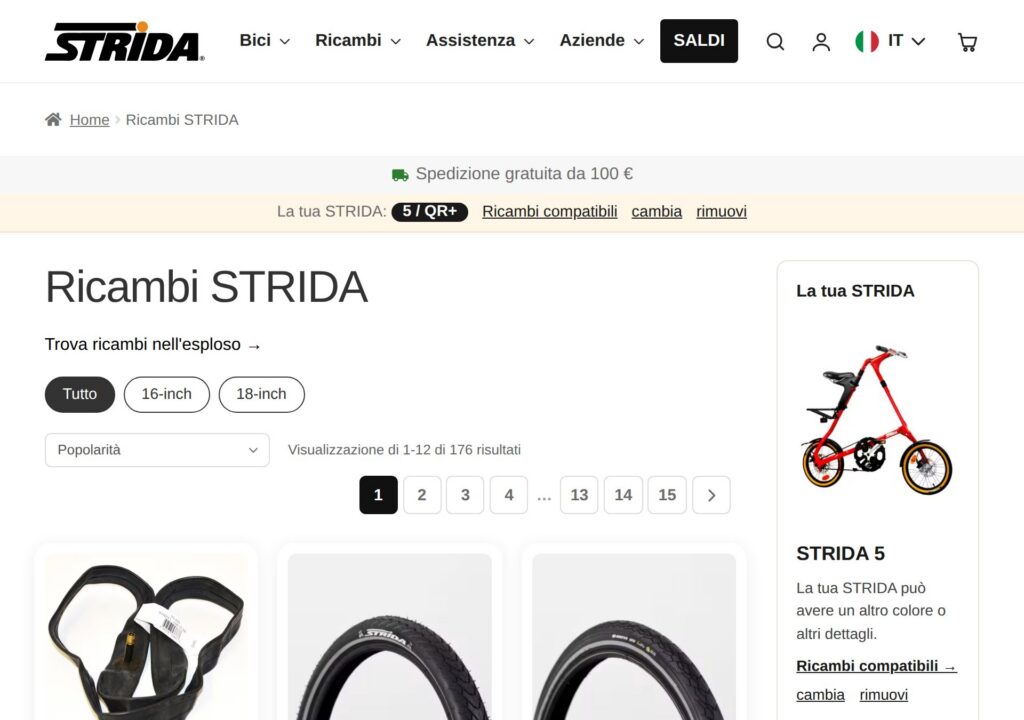 Il tuo modello in alto e nella colonna a destra