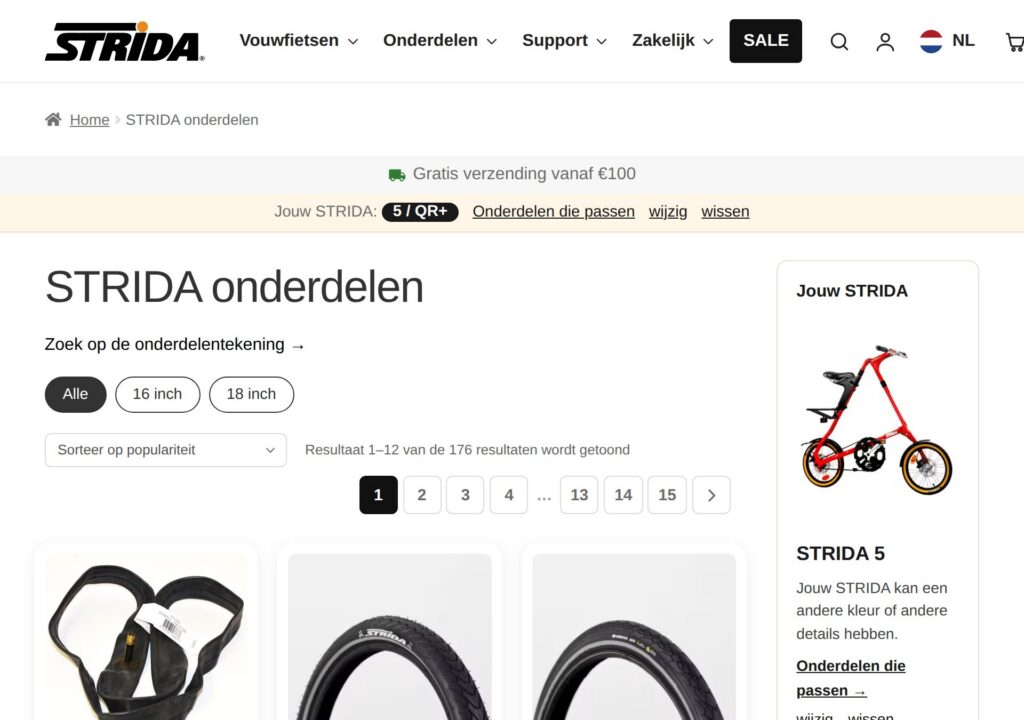 Je model staat bovenaan en in de kolom rechts
